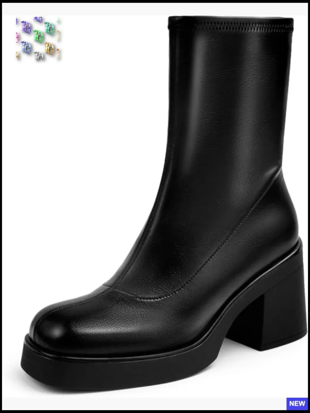 Slouchy Square Toe Chunky Block Heel Mid Ankle Booties Side Zipper Suede